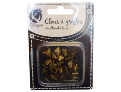 Pregos rebites com garras Quadrado 10mm Antic Bronze 30 peças - Ki-Sign Cobre-bronze