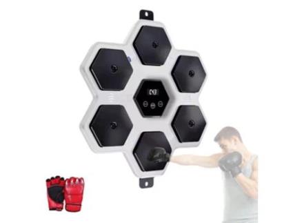 Máquina de Boxe Musical com LED e Luvas de Boxe 2 Modos 45X45X5 Cm MAGIC SELECT