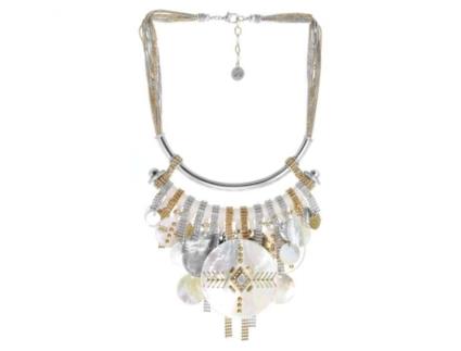Colar babador - Franck Herval - Adele - Cristal - Swarovski - Madrepérola Branca
