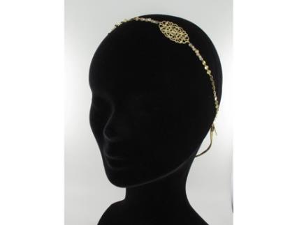 Tiara - LES DISSONANCES - Oréade - Dourada com ouro fino - Pérolas rosa e roxas - Joias para cabeça feminina