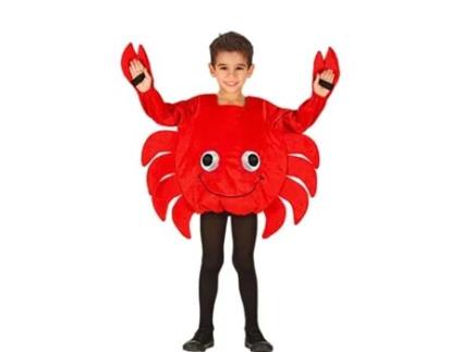 Fato de caranguejo vermelho feliz para menino