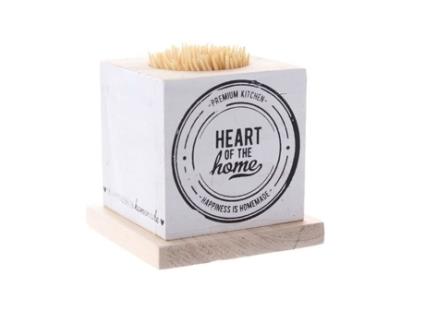 Caixa de pá - SIL - 7x7x8 cm - Madeira e bambu - Branco - Armazenamento interior