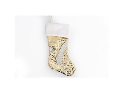 Bota de lantejoulas pendurada decoração de Natal - ouro
