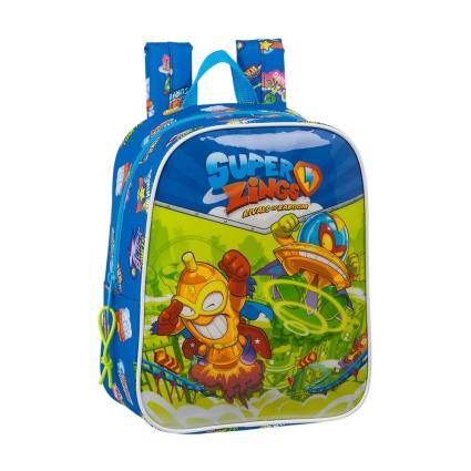 Mochila Pré Escolar 27cm adap trolley Superzings Série 5