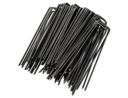Pacote GardenMate de 100 estacas de fixação de aço de 2,9 mm, 150 mm de comprimento e 25 mm de largura GARDENMATE