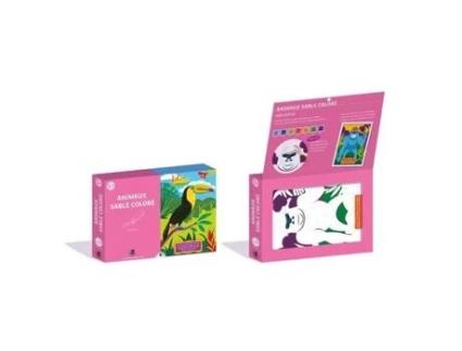 atividades criativas de kit de animais de areia colorida