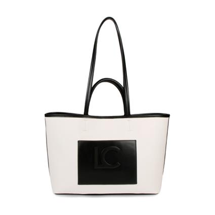 Lola Casademunt BOLSO SHOPPER BICOLOR EFECTO PIEL, Negro, Blanco - Ref.