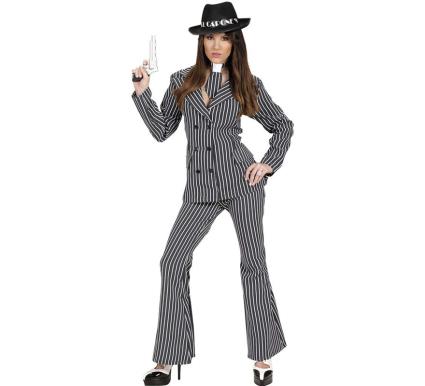 Fato de gangster em fato elegante para mulher