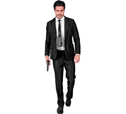 Fato de Mafioso Elegante Preto Masculino