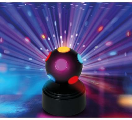Bola de discoteca LED a bateria 9x9x12 cm
