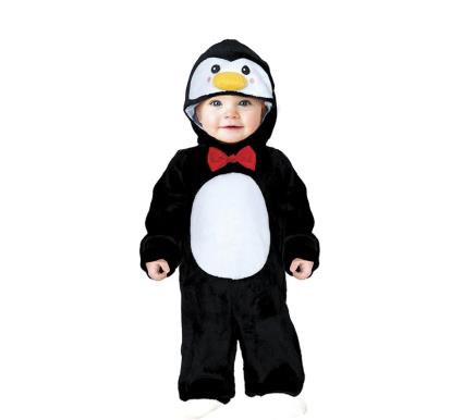 Fato de pinguim com capuz para bebê