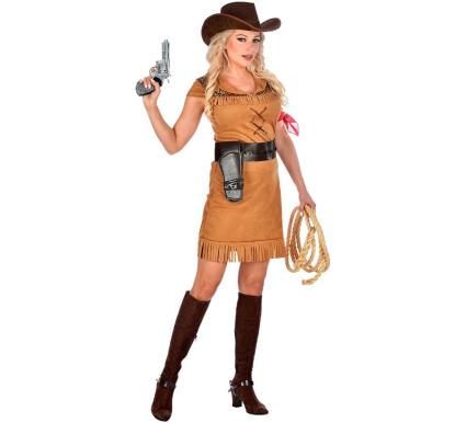 Fato de Cowgirl castanho para mulher