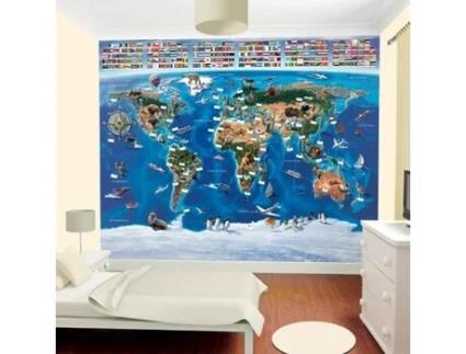 Papel de parede fotográfico Walltastic Mapa mundial 41851