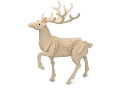 Kit de construção em madeira FSC - QUAY - Veado - Peças pré-cortadas - Para montar você mesmo - Alt.23cm x L29cm x D6cm