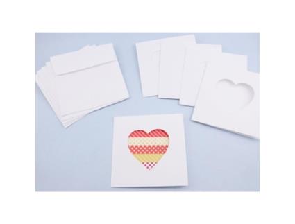 Confecção de cartões - PAPER TREE - 5 cartões DIY brancos e envelope 13x13cm - Papel