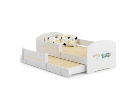 Cama dupla 160 x 80 com colchões e estrados incluídos Kobi Luk Airplane