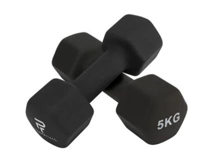 Conjunto de Halteres PERPETUAL Hexagonais de neoprene (6 Kg)