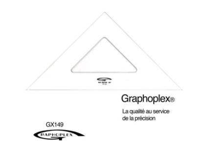 Quadrado 45° 3 arestas retas 37 cm - Graphoplex cor