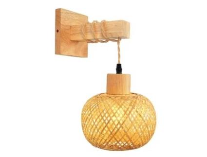 Luminária de parede em madeira, iluminação para sala ou corredor CRRYNUO