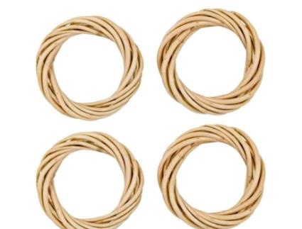 Mini guirlanda de Natal em vime 6 cm 4 peças - MegaCrea DIY Marrom