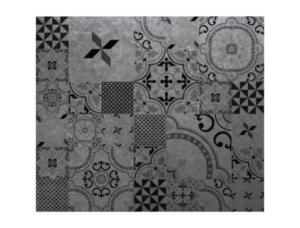 Splashback adesivo em imitação de metal alumínio - CPM - L. 70 x l. 60 cm - Preto - Contemporâneo - Design - Cozinha