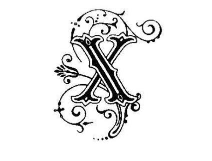 Carimbo de madeira - Letra X - DTM