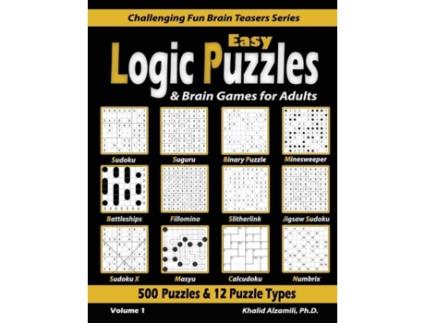 Livro Easy Logic Puzzles amp Brain Games for Adults de Khalid Alzamili (Inglês)