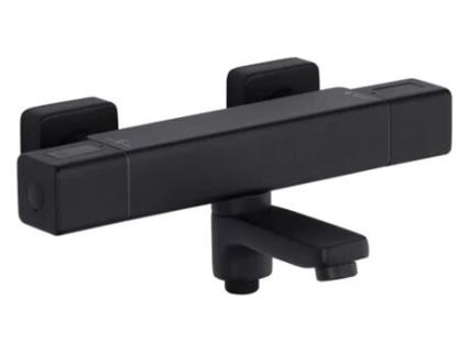 Misturadora termostática de banheira preto mate com corpo frio CUARTO