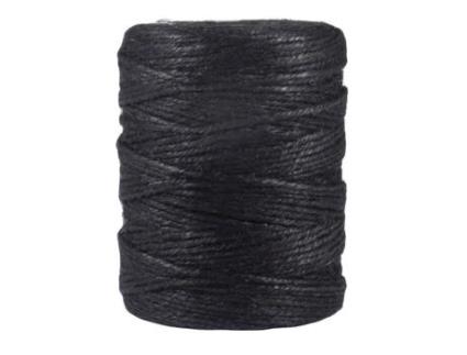 Linha de juta, 3 vezes, 3,5mm ø, preta, carretel de 280m cor