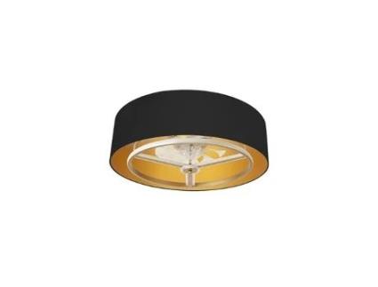 Ventilador Anuska Dc 60W Preto/Ouro-Ouro 70D 8 Lâminas 6 Velocidades 5100Lm 3 Cores Remoto Memória Regulador de Intensidade Temporizador FABRILAMP