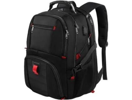 Mochila de viagem, mochilas extra grandes para laptop de 50L para homens e mulheres, com porta de carregamento USB, preta 36 cm 20 cm 49 cm