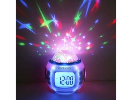 Projetor Rádio Despertador Estrela LED LCD Alarme Música Termômetro Pr Cateau Natal Céu Estrelado LED Despertador para Crianças BRO