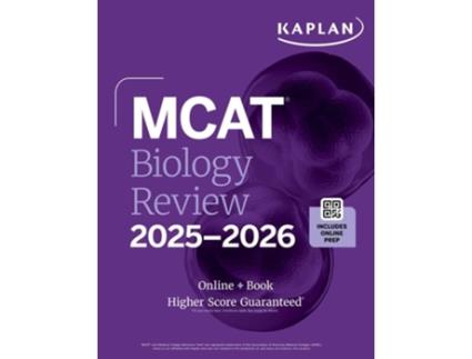 Livro MCAT Biology Review 2025-2026 de Kaplan Test Prep (Inglês)
