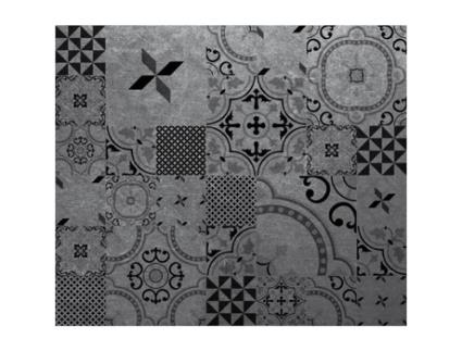 Splashback adesivo em imitação de metal alumínio - L. 70 x l. 40 cm - Preto - CPM - Contemporâneo - Design - Adulto