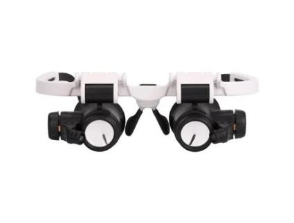 Lupas com 2 luzes LED Lupa de cabeça 8X 15X 23X Lupa de montagem na cabeça Lupa mãos livres S608 SSS