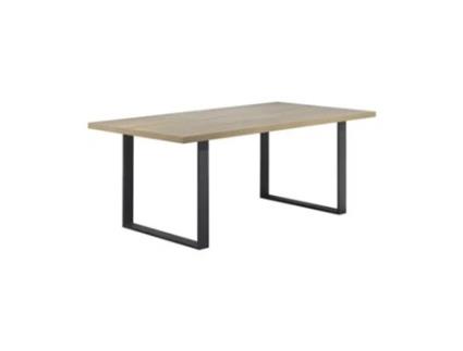 Mesa de Jantar MOG CASA Macon 140x80 - Tampo Efeito Carvalho e Pés em preto I-FLAIR