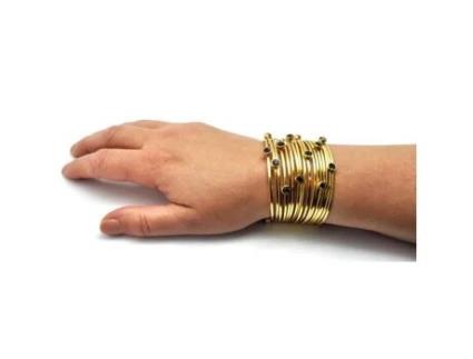 Pulseira Swarovski Azul - La Bonne Etoile - Latão - 3,5 cm - Mulher