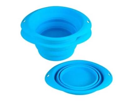 WELLHOME Conjunto de 3 Taças Dobráveis Redondas de Silicone Azul
