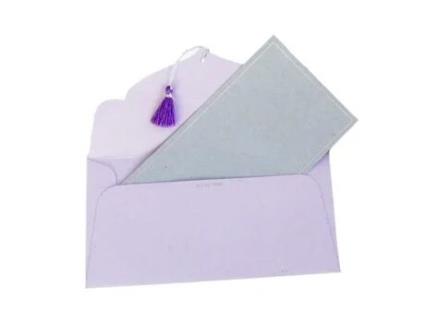 Cartão - PAPER TREE - 19x10cm - Cinza/Prata - 5 peças - Papel algodão