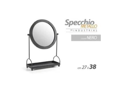 Mesa de espelho de metal preta mesa de maquiagem para banheiro 27x38cm 782237