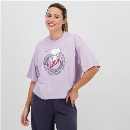 T-shirt Snoopy - Roxo - T-shirt Mulher Peanuts tamanho M