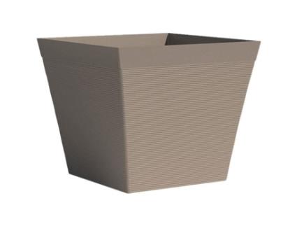 Pote quadrado - GARDEN ID - Green Care Impact Taupe - 39 x 33 cm - 10 anos de garantia - 100 reciclado - resistente a UV/gel
