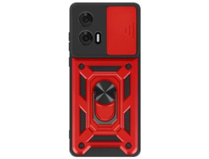 Capa Anéis Câmera para Motorola Motorola Edge 50 Fusion MAYAXESS Acrílico Anti-Choque Vermelho