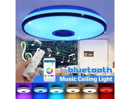 TEMPSA 60W LED plafon bluetooth alto falante musical RGB 34cm controle remoto 220V TEMPSA