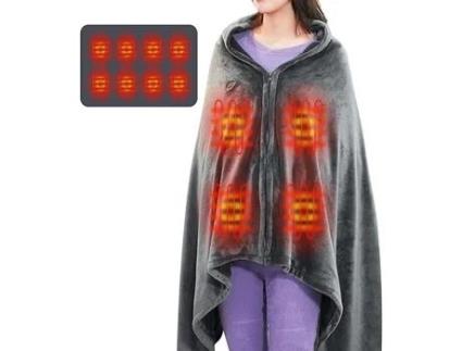 Cobertor aquecido sem fio xale, cobertor aquecido portátil usb com 3 níveis de ajuste de temperatura 150x85cm LEFT GIRL