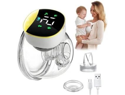 Bomba tira leite elétrica com modo de massagem, tela sensível ao toque LED, 4 modos (12 níveis de sucção) recarregável, confortável XPREEN
