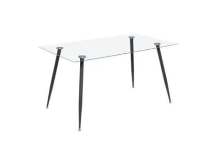 Mesa MOG CASA Beale 160x80 - Design Transparente, Pés Pretos, Altura 75cm I-FLAIR