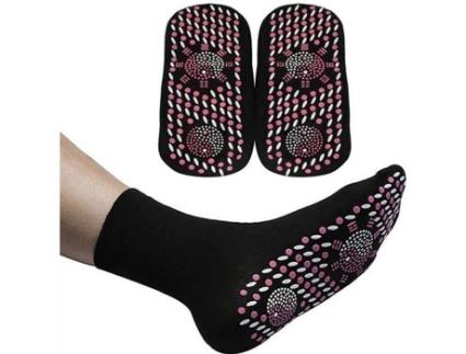 UMIWE 1 par de meias de terapia magnética para autoaquecimento de saúde, pretas UMIWE