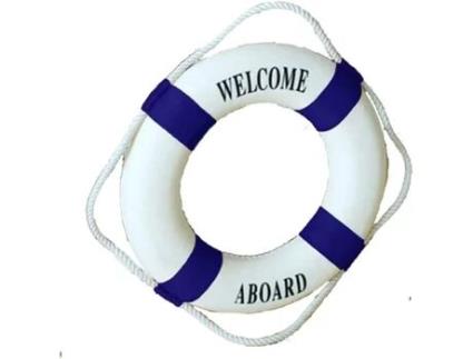 Decoração de Parede Boia de Salvamento, Estilo Mediterrâneo, Decoração Náutica TOVBMUP