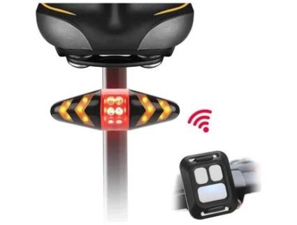Luz traseira de bicicleta LED sinais de mudança com modos multifuncionais de controle remoto sem fio à prova dágua para bicicleta de estrada MTB - pr